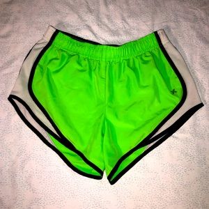 Lime green running shorts